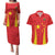 Personalised China Badminton Couples Matching Puletasi and Hawaiian Shirt 2024 Sporty Red Version - Wonder Print Shop