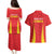 Personalised China Badminton Couples Matching Puletasi and Hawaiian Shirt 2024 Sporty Red Version - Wonder Print Shop