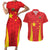 Personalised China Badminton Couples Matching Short Sleeve Bodycon Dress and Hawaiian Shirt 2024 Sporty Red Version - Wonder Print Shop