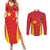 Personalised China Badminton Couples Matching Summer Maxi Dress and Long Sleeve Button Shirt 2024 Sporty Red Version - Wonder Print Shop