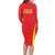 Personalised China Badminton Family Matching Long Sleeve Bodycon Dress and Hawaiian Shirt 2024 Sporty Red Version - Wonder Print Shop