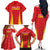 Personalised China Badminton Family Matching Off The Shoulder Long Sleeve Dress and Hawaiian Shirt 2024 Sporty Red Version - Wonder Print Shop