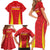 Personalised China Badminton Family Matching Short Sleeve Bodycon Dress and Hawaiian Shirt 2024 Sporty Red Version - Wonder Print Shop