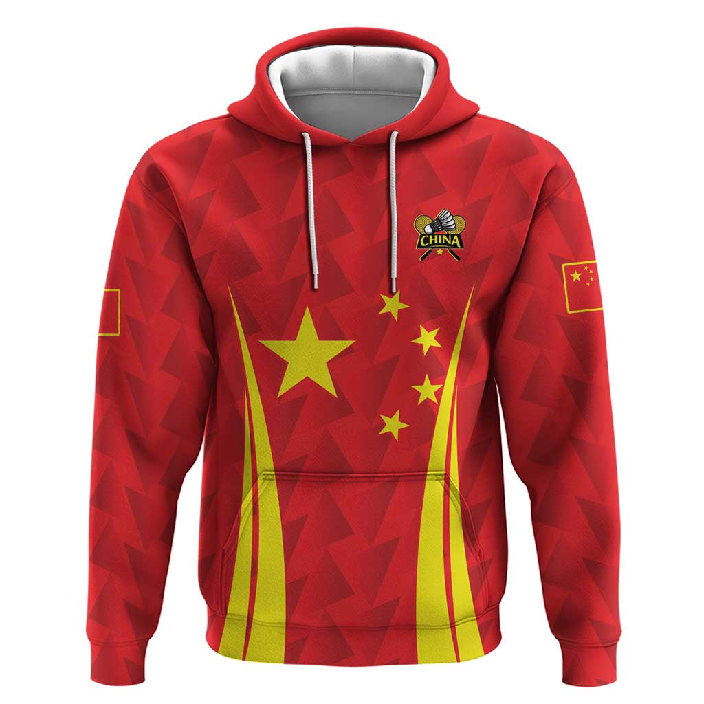 Personalised China Badminton Hoodie 2024 Sporty Red Version - Wonder Print Shop