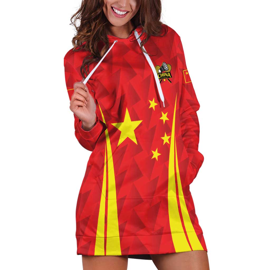 Personalised China Badminton Hoodie Dress 2024 Sporty Red Version - Wonder Print Shop