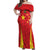 Personalised China Badminton Off Shoulder Maxi Dress 2024 Sporty Red Version - Wonder Print Shop