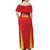 Personalised China Badminton Off Shoulder Maxi Dress 2024 Sporty Red Version - Wonder Print Shop