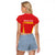 Personalised China Badminton Raglan Cropped T Shirt 2024 Sporty Red Version - Wonder Print Shop