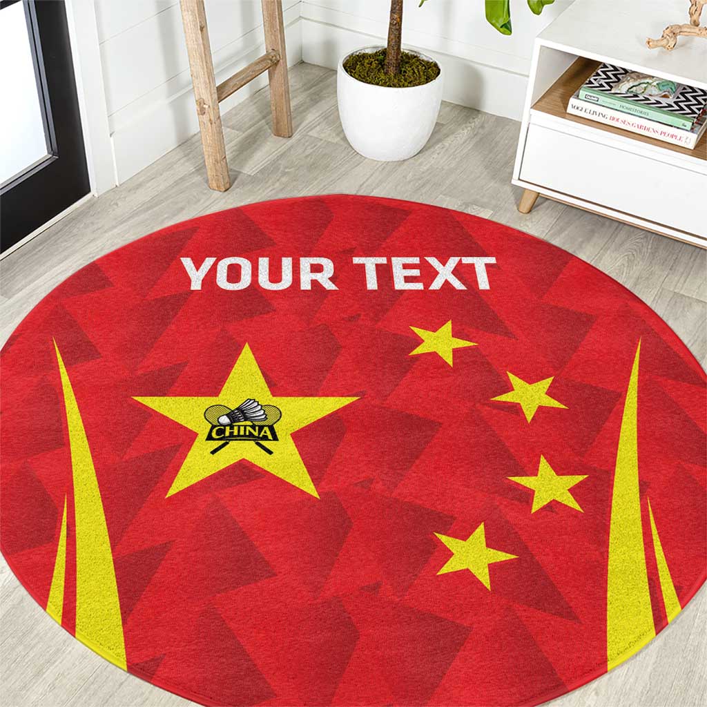 Personalised China Badminton Round Carpet 2024 Sporty Red Version