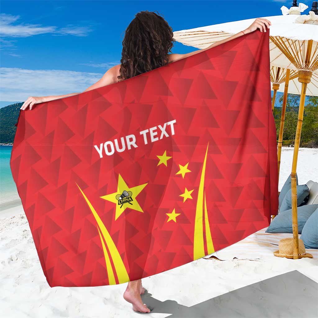 Personalised China Badminton Sarong 2024 Sporty Red Version - Wonder Print Shop