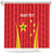 Personalised China Badminton Shower Curtain 2024 Sporty Red Version