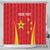 Personalised China Badminton Shower Curtain 2024 Sporty Red Version