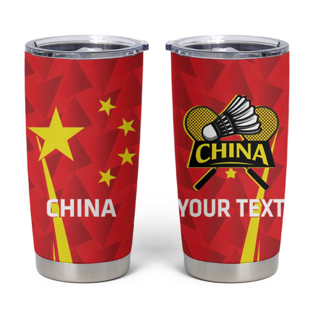 Personalised China Badminton Tumbler Cup 2024 Sporty Red Version