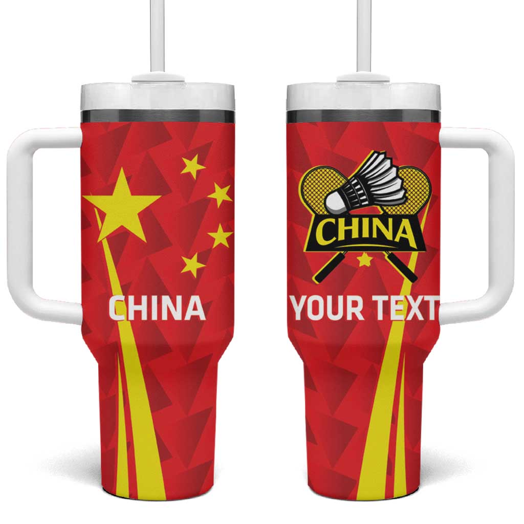 Personalised China Badminton Tumbler With Handle 2024 Sporty Red Version