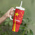 Personalised China Badminton Tumbler With Handle 2024 Sporty Red Version