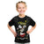 Personalised China Badminton Kid T Shirt 2024 Chinese Cute Panda Black Version - Wonder Print Shop