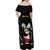 Personalised China Badminton Off Shoulder Maxi Dress 2024 Chinese Cute Panda Black Version - Wonder Print Shop