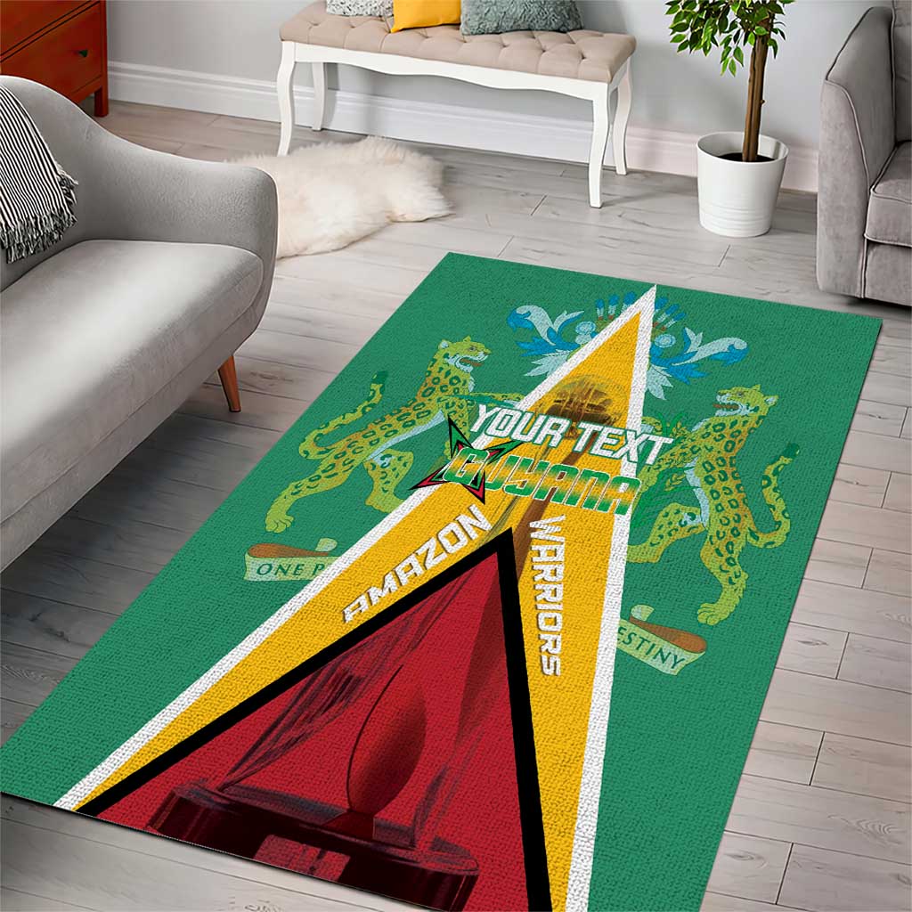 Custom Guyana Cricket Amazon Warriors Area Rug Flag Style - Wonder Print Shop