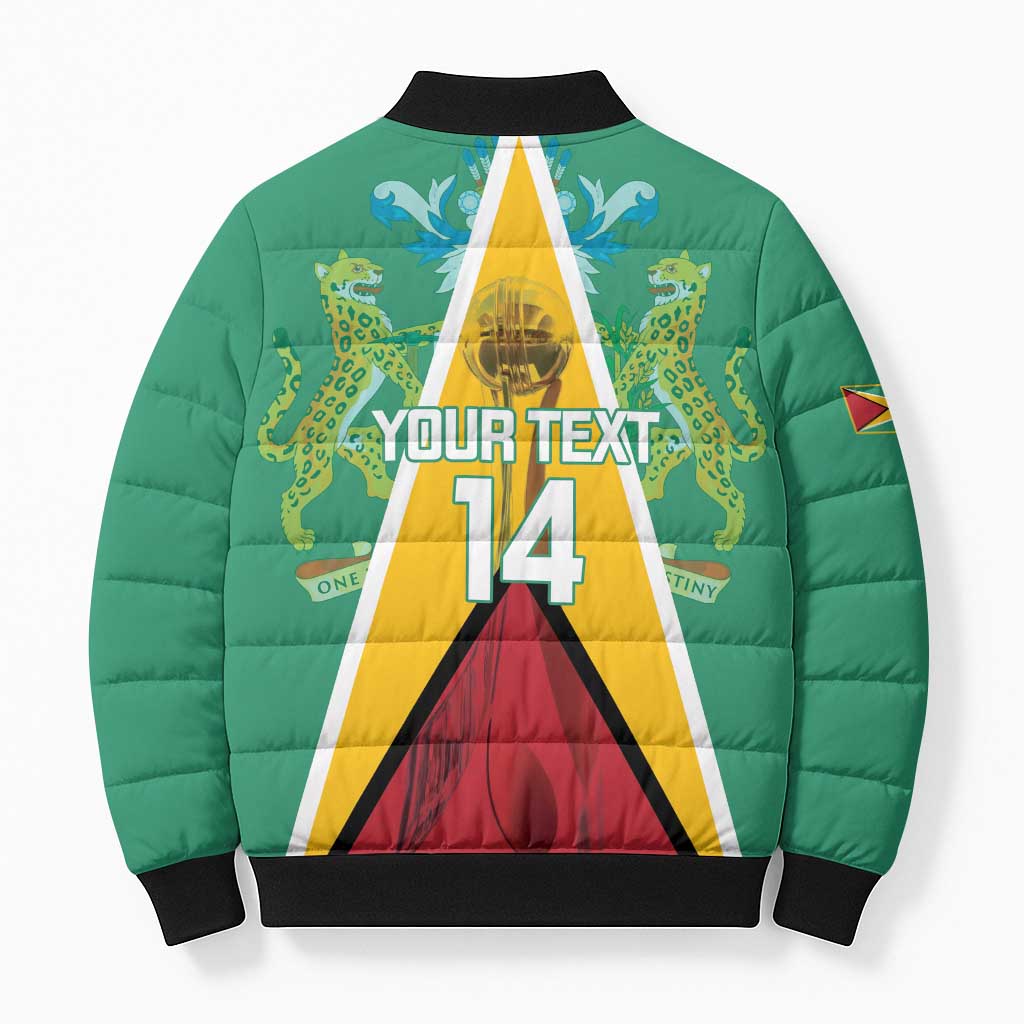 Custom Guyana Cricket Amazon Warriors Bomber Puffer Jacket Flag Style - Wonder Print Shop
