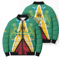 Custom Guyana Cricket Amazon Warriors Bomber Puffer Jacket Flag Style - Wonder Print Shop