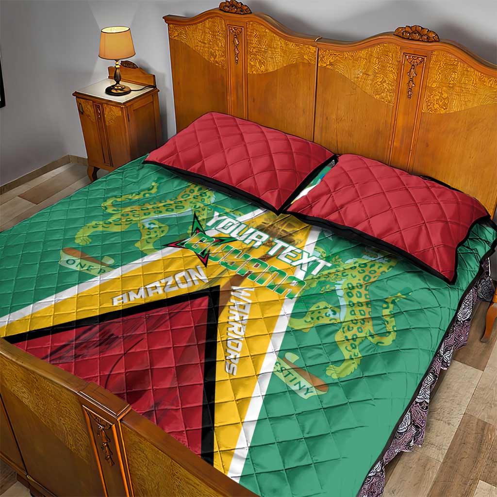 Custom Guyana Cricket Amazon Warriors Quilt Bed Set Flag Style - Wonder Print Shop