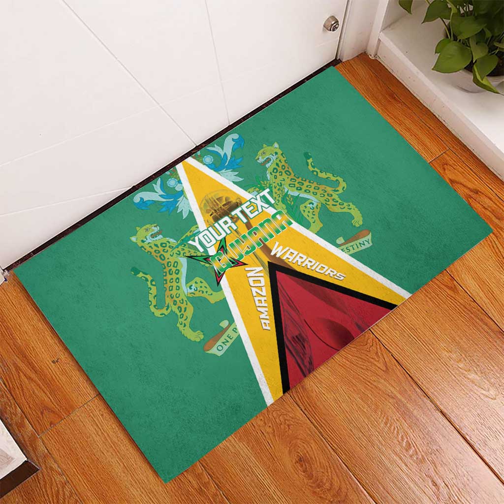 Custom Guyana Cricket Amazon Warriors Rubber Doormat Flag Style - Wonder Print Shop