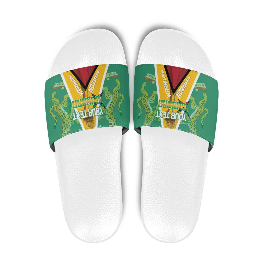 Custom Guyana Cricket Amazon Warriors Slide Sandals Flag Style - Wonder Print Shop