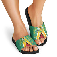 Custom Guyana Cricket Amazon Warriors Slide Sandals Flag Style - Wonder Print Shop