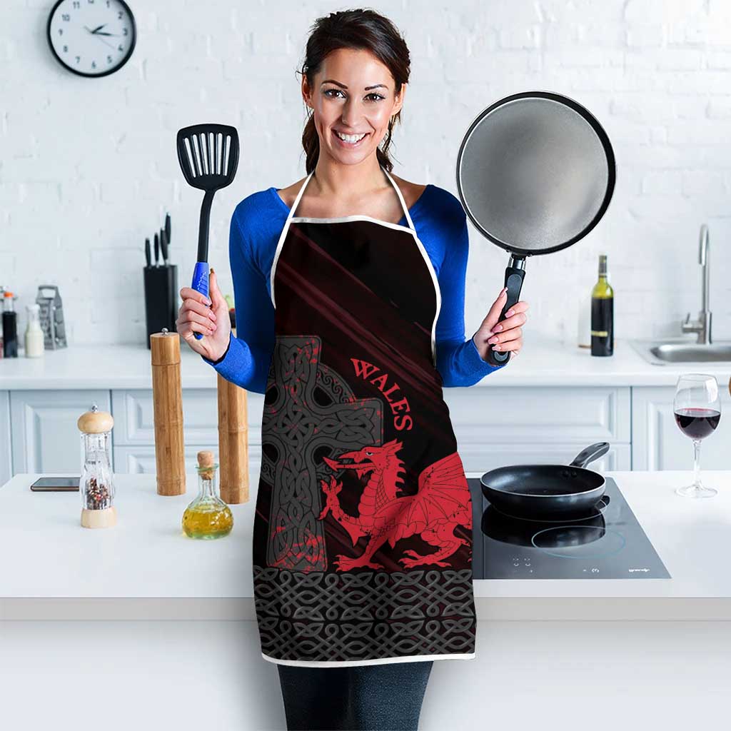 Wales Apron Celtic Cross Welsh Red Dragon - Wonder Print Shop