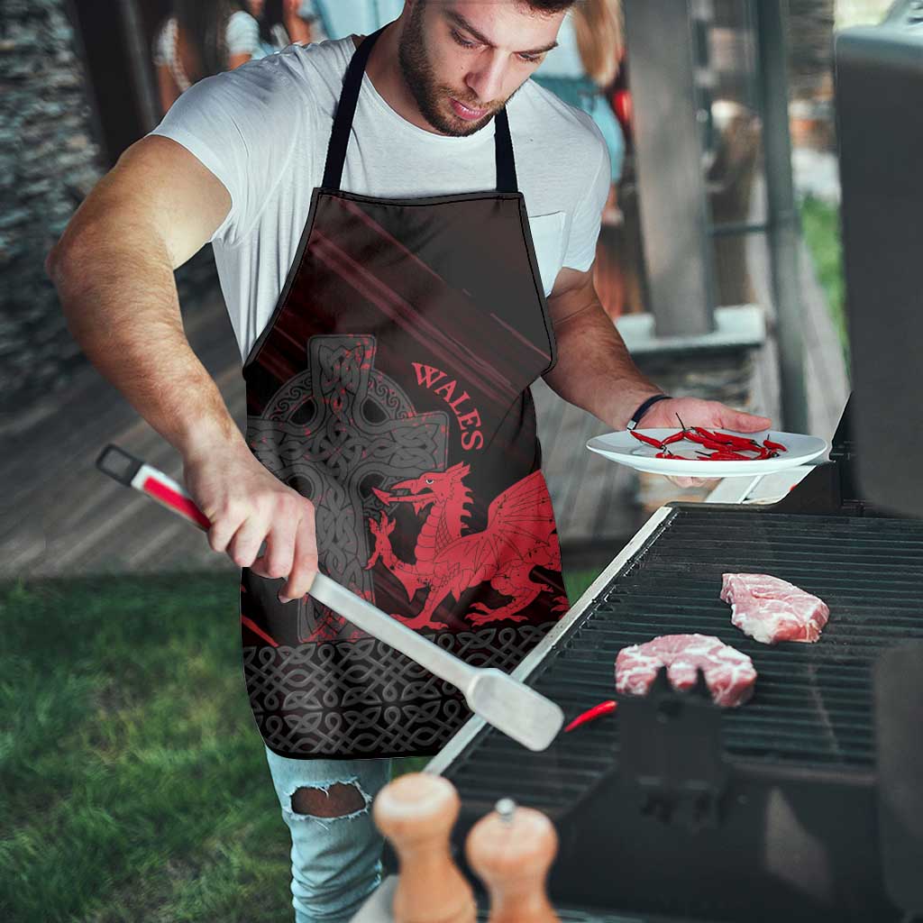 Wales Apron Celtic Cross Welsh Red Dragon - Wonder Print Shop