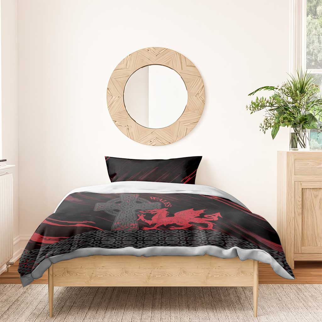 Wales Bedding Set Celtic Cross Welsh Red Dragon - Wonder Print Shop