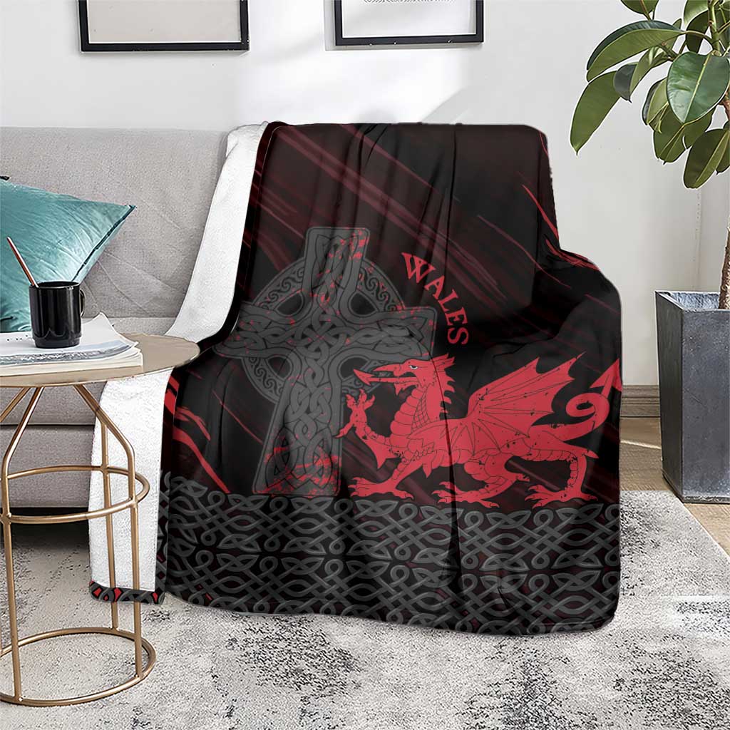 Wales Blanket Celtic Cross Welsh Red Dragon - Wonder Print Shop