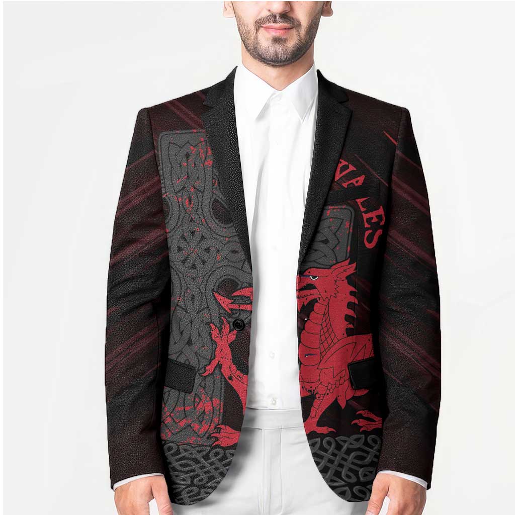 Wales Blazer Celtic Cross Welsh Red Dragon - Wonder Print Shop