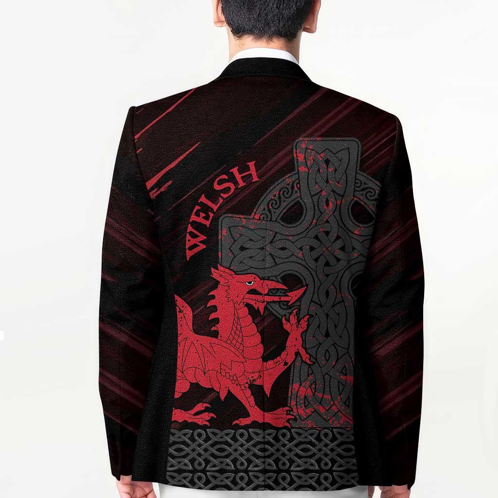 Wales Blazer Celtic Cross Welsh Red Dragon - Wonder Print Shop