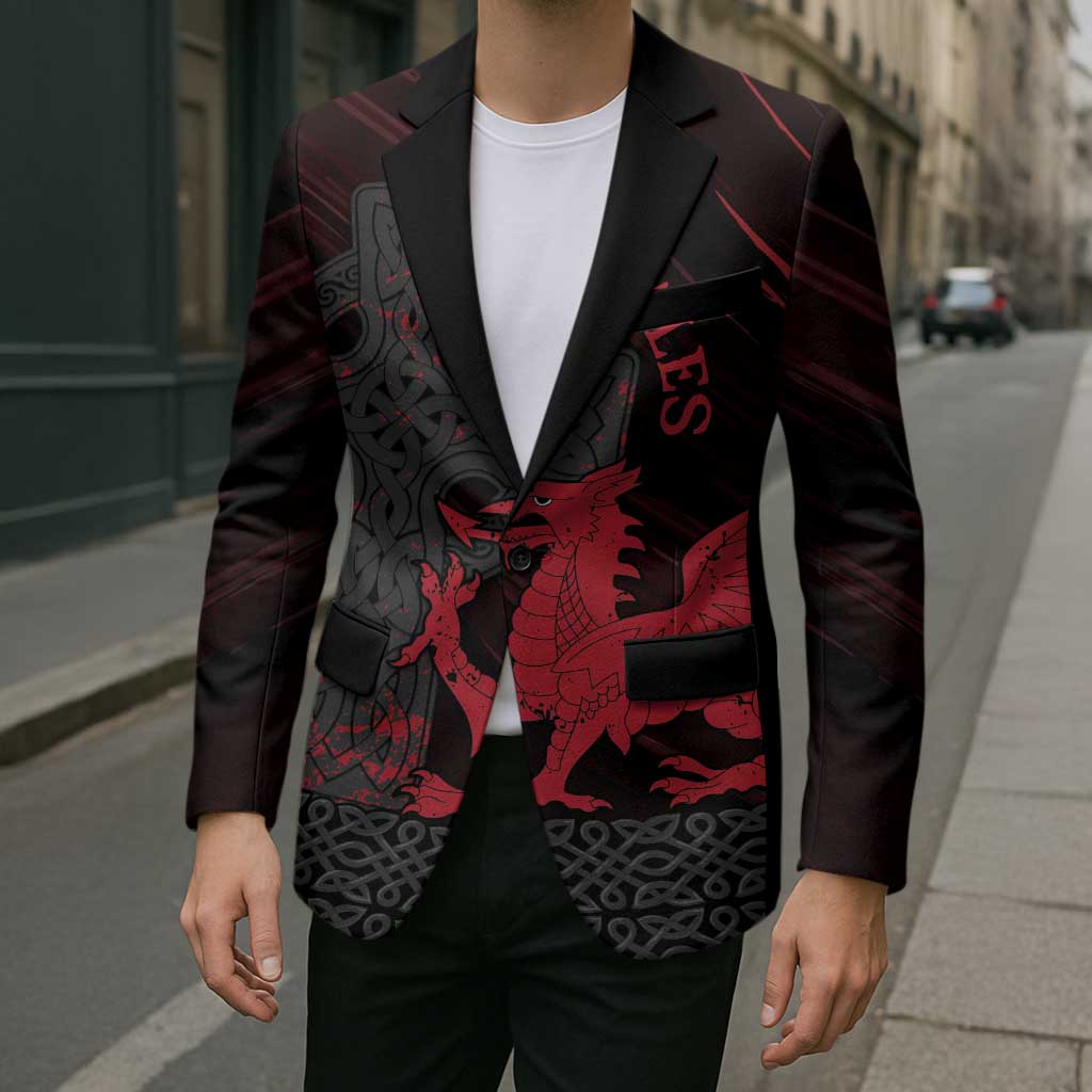 Wales Blazer Celtic Cross Welsh Red Dragon - Wonder Print Shop