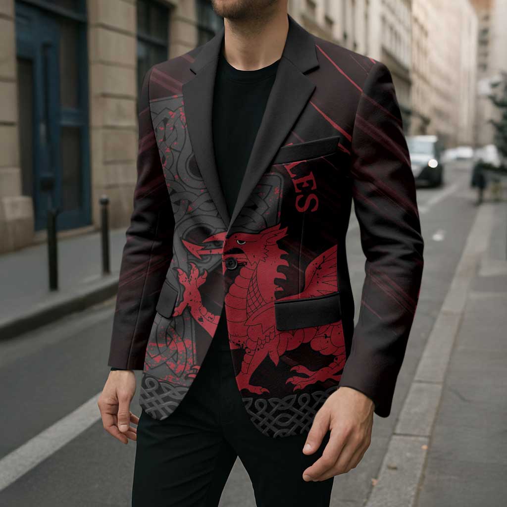 Wales Blazer Celtic Cross Welsh Red Dragon - Wonder Print Shop