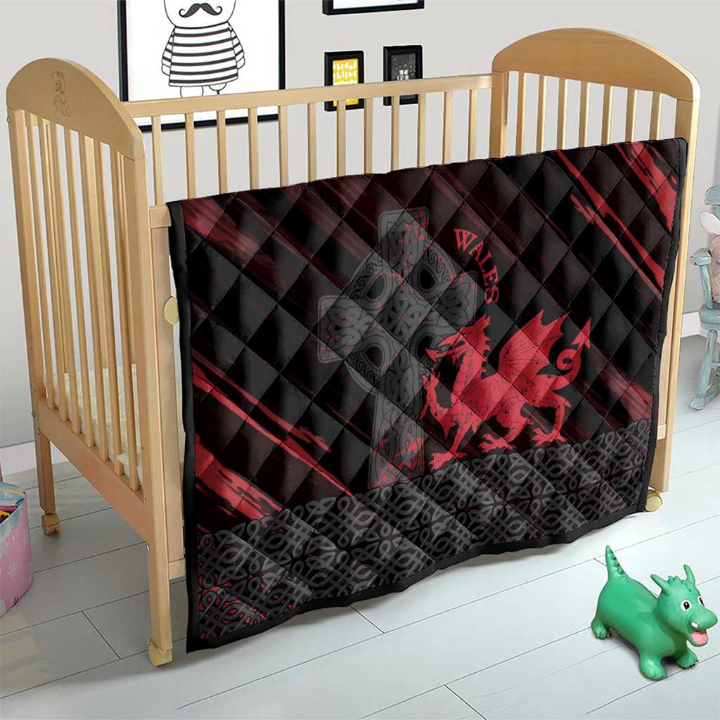 Wales Quilt Celtic Cross Welsh Red Dragon - Wonder Print Shop