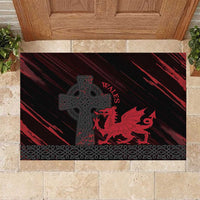 Wales Rubber Doormat Celtic Cross Welsh Red Dragon - Wonder Print Shop