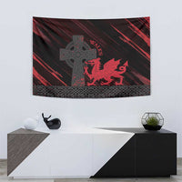 Wales Tapestry Celtic Cross Welsh Red Dragon - Wonder Print Shop