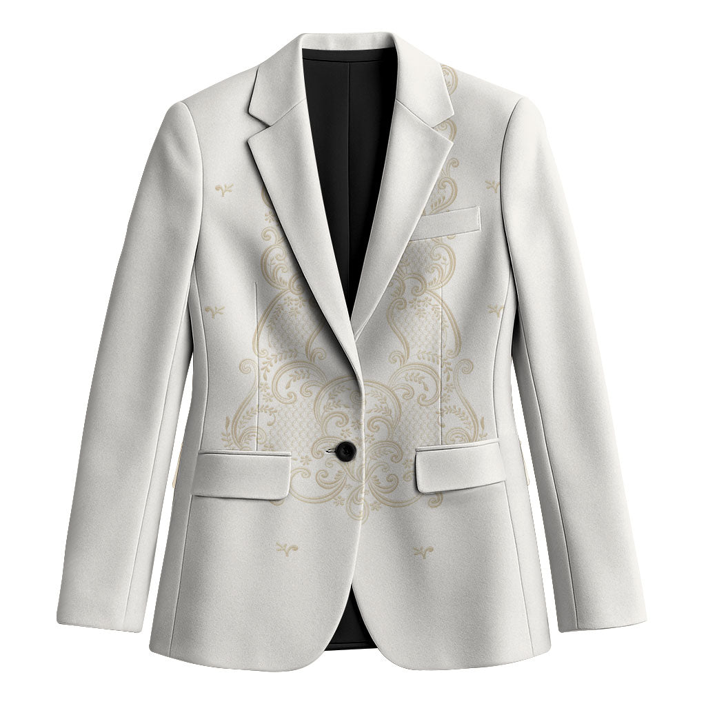 Philippines National Costume Blazer Barong Tagalog Inspired Ivory White Color