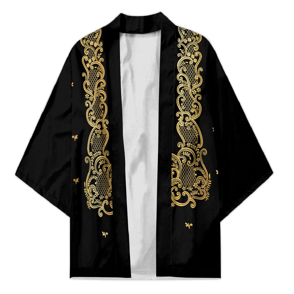 Philippines National Costume Kimono Barong Tagalog Inspired Black Color