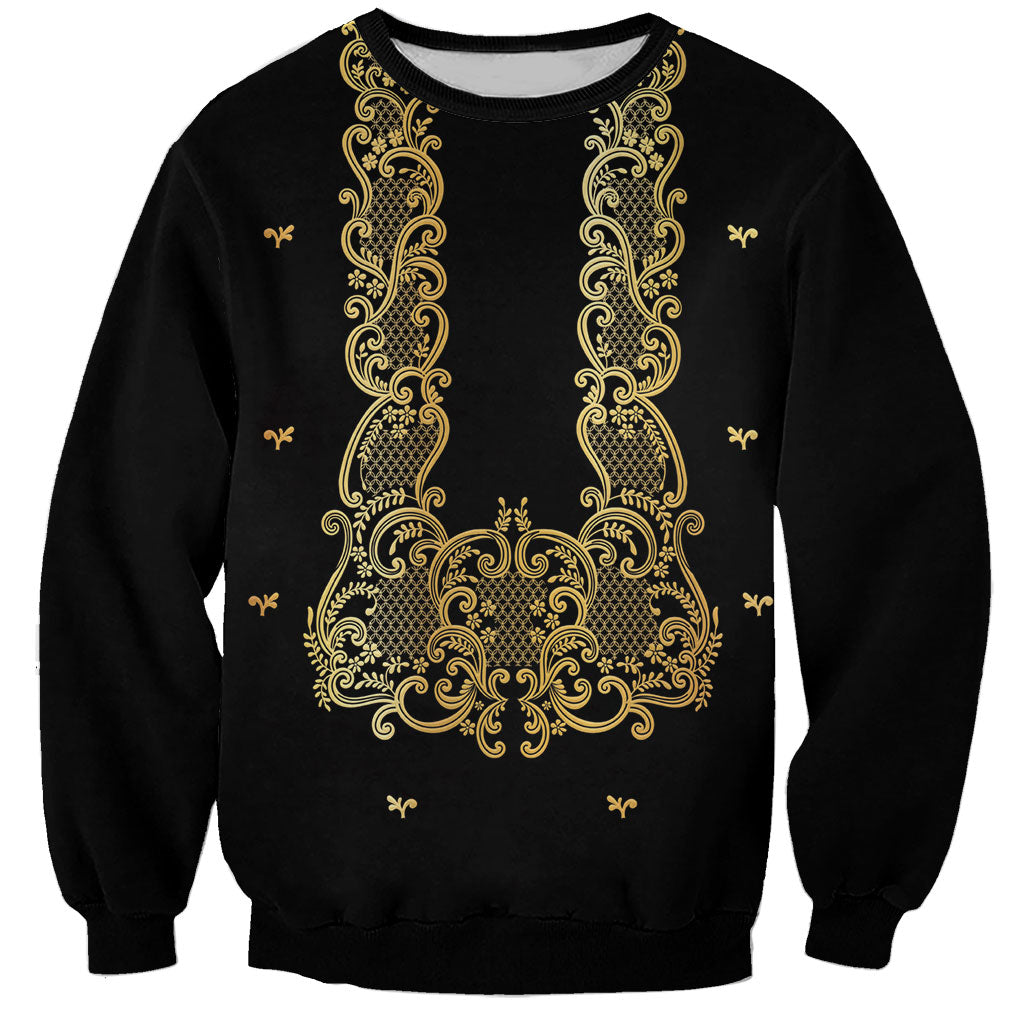 Philippines National Costume Sweatshirt Barong Tagalog Inspired Black Color
