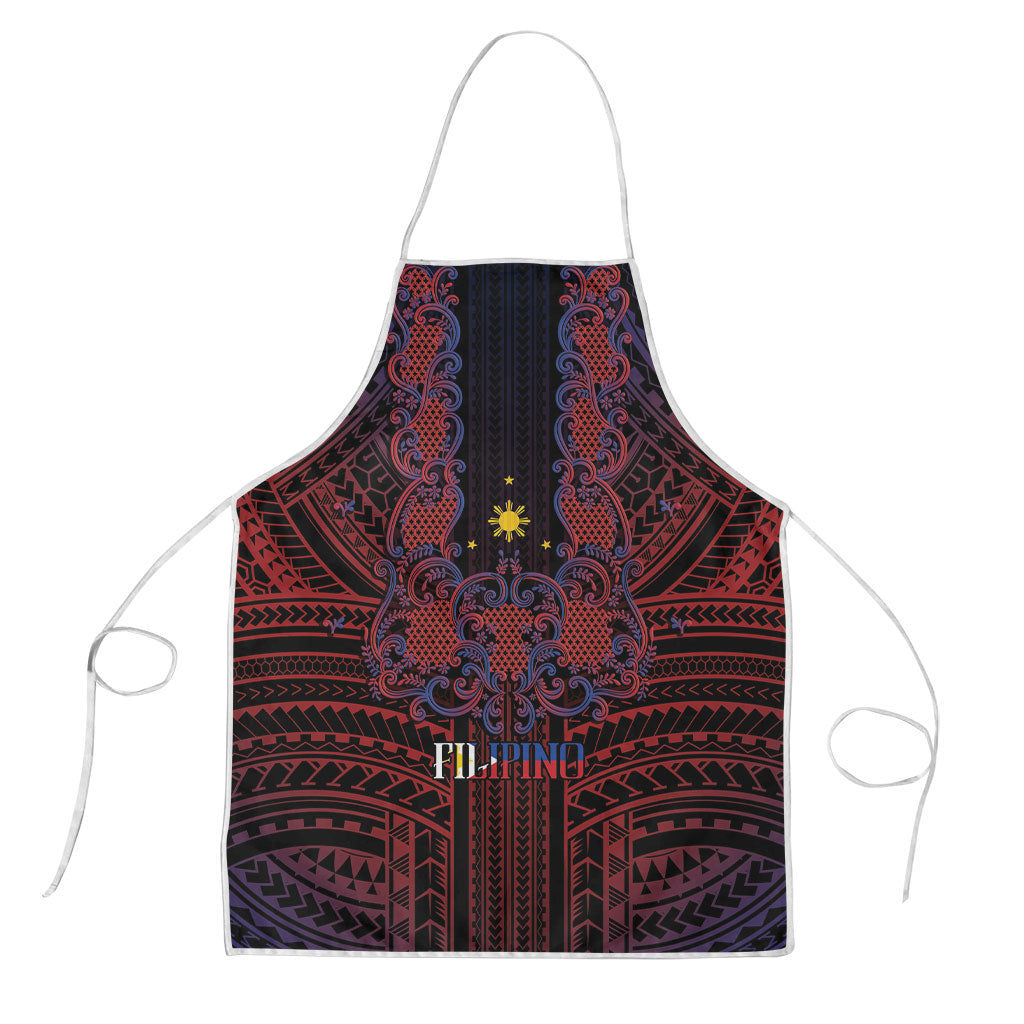 Filipino Barong Tagalog Inspired Apron Mabuhay Philippines Festival Polynesian Pattern