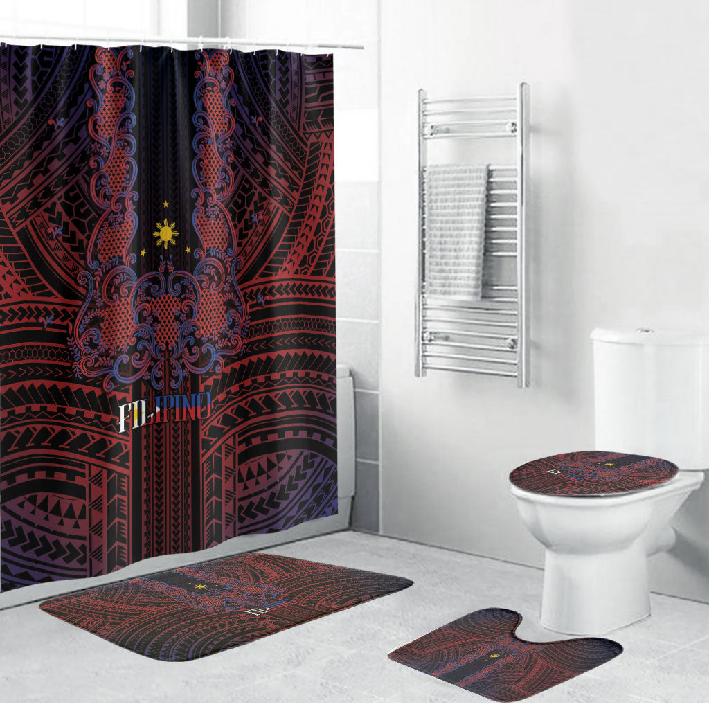 Filipino Barong Tagalog Inspired Bathroom Set Mabuhay Philippines Festival Polynesian Pattern