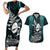 New Zealand Silver Fern Rugby Couples Matching Short Sleeve Bodycon Dress and Hawaiian Shirt Aotearoa All Black Dabbing Ball With Maori Paua Shell - Wonder Print Shop