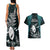 New Zealand Silver Fern Rugby Couples Matching Tank Maxi Dress and Hawaiian Shirt Aotearoa All Black Dabbing Ball With Maori Paua Shell - Wonder Print Shop