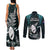 New Zealand Silver Fern Rugby Couples Matching Tank Maxi Dress and Long Sleeve Button Shirts Aotearoa All Black Dabbing Ball With Maori Paua Shell - Wonder Print Shop