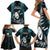 New Zealand Silver Fern Rugby Family Matching Short Sleeve Bodycon Dress and Hawaiian Shirt Aotearoa All Black Dabbing Ball With Maori Paua Shell - Wonder Print Shop