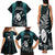 New Zealand Silver Fern Rugby Family Matching Tank Maxi Dress and Hawaiian Shirt Aotearoa All Black Dabbing Ball With Maori Paua Shell - Wonder Print Shop