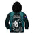 New Zealand Silver Fern Rugby Kid Hoodie Aotearoa All Black Dabbing Ball With Maori Paua Shell - Wonder Print Shop